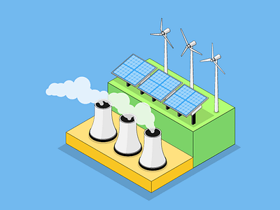 Green energy art design illustration illustrator isometric minimal vector vector illustration web website