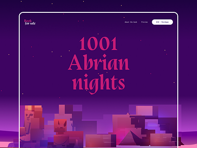 1001 Arabian nights - Hero Header background color color palette concept creative cta daily ui dailyui dark mode graphic grid hero header illustration layout minimal night responsive typography user inteface web design