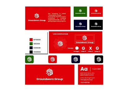 Groudworx Group logo geomatric hexagon logo idea logo