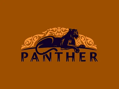 Panther animal black cat character design engrave illustration logo mark nature ornament panther russia wild