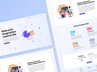 Game Platform game game design landing page design landingpage ui ui ux uiux web webdesign