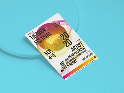 Music festival poster - Tietgen Festival 2020 branding design festival gradients music poster print volunteering