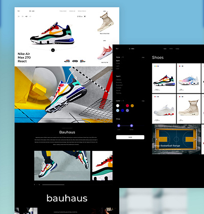 Nike ecommerce UX / UI app design design digital ecommerce experience interaction interface design nike nike air product design sneakers streetwear trainers trend ui ux webdesign webui