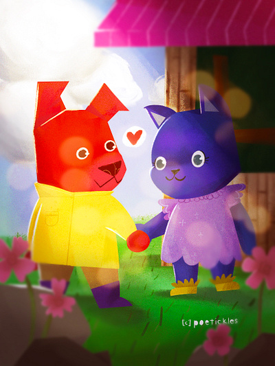 Puppy Love animals cartoon cat children illustration cute illustration dog dog illustration illustration illustration digital kitten love puppy puppy love