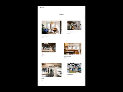 ORU Office Spaces Projects Page clean design layout minimal portfolio projects typography website whitespace