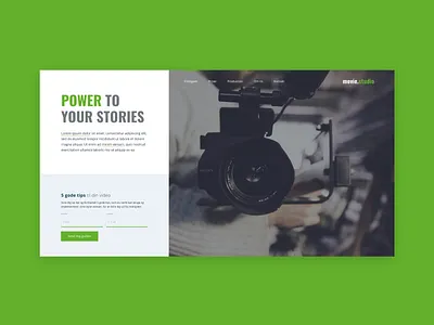 Movie Studio UI branding clean design flat photograhy typography ui video web website