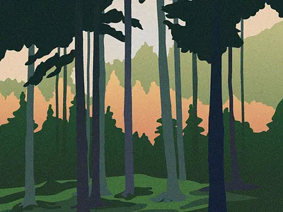 Into the woods adventure artwork forest freelance illustration landscape landscape illustration nature illustration pines wild woods
