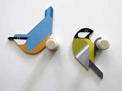 Nuthatch & Great Tit wooden wall hooks 45degrees bird birds boomklever cnc dutch design geometric geometric design great tit koolmees nuthatch vector vogels walldecor walldecoration wallhooks wood wooden