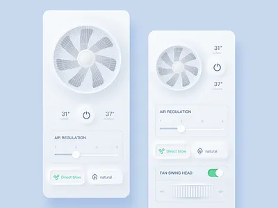 Skeuomorph Smart fan concept app concept skeuomorphism ui