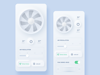 Skeuomorph Smart fan concept app concept skeuomorphism ui