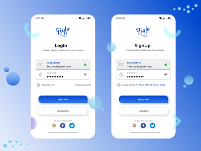 App LogIn | SignUp abstract adobe xd app application bubble button cocept color colors creative ui uiuxdesign ux