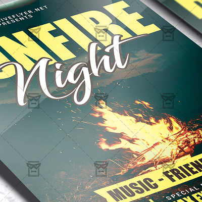 Bonfire Night Party - Flyer PSD Template summer camp