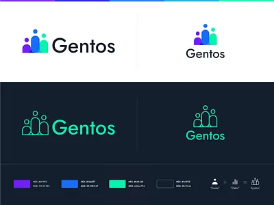Gentos (unused 2/3) brand identity cncept data design flat graphic design logo logo design people unused logo