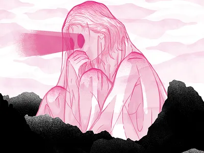 Ghost Mountain exhibition girl illustration mountain photoshop