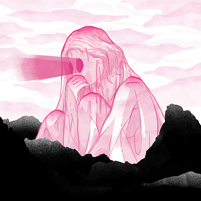 Ghost Mountain exhibition girl illustration mountain photoshop