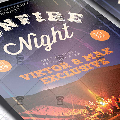Bonfire Night - Flyer PSD Template summer camp