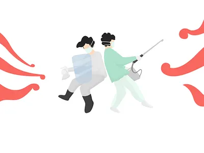 Covid Hunter design flat illustration illustrator vector