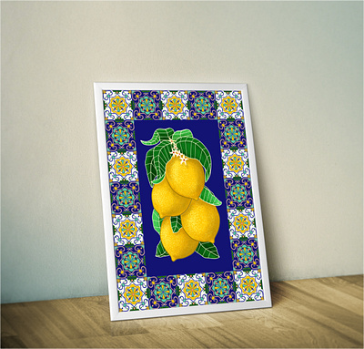 Italian motif art artwork decoration pattern design digital art digital illustration digital painting fresh fresh colors illustration illustration art inspiration italy lemon lemons pattern pattern design tiles travel