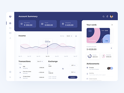 Paybasic: account summary screen app app design application bank banking cards dashboard design system finance fintech interface payments product design transfer user interface web webdesign website website design