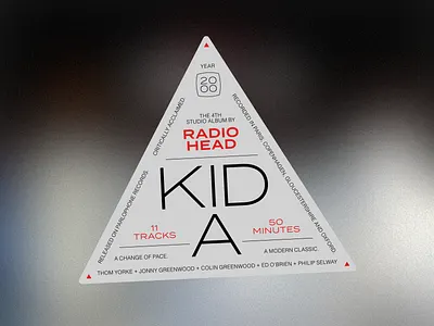 Kid A – Record Labels #003 album art kid a label label design layout music radiohead sticker sticker design thom yorke type design type layout typogaphy typographic typographic design