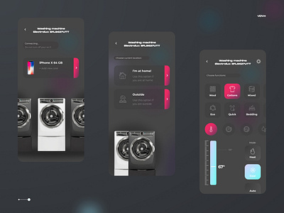 Washing machine black design ui uiux ux washing machine