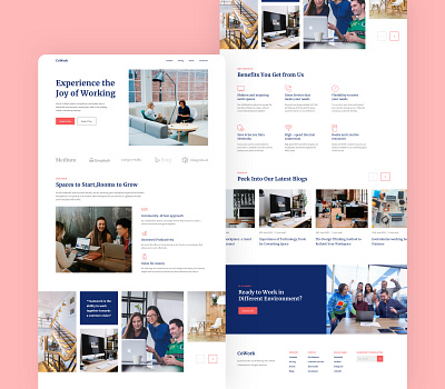 Coworking - Website Design app branding design flat graphic design icon illustration logo minimal poster design typography ui ux vector web website