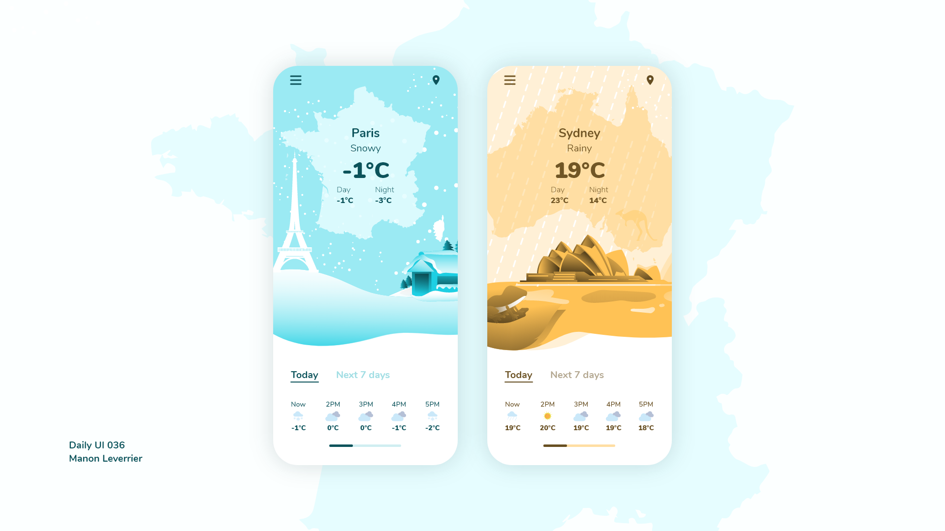 Example of DailyUI 037 Weather