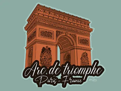 Arc de triomphe - Ilustración. arc de triomphe architecture arco del triunfo arquitectura art digital arte digital design desing graphic diseño gráfico edificio francia illustrator ilustración parís