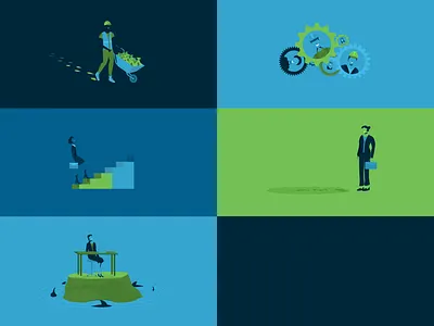 Landing Page Illustrations | U.S. Energy Recovery adobe photoshop artwork energy enviroment graphic design illustration illustration set landing page presentation productivity risk savings teamwork vector web design