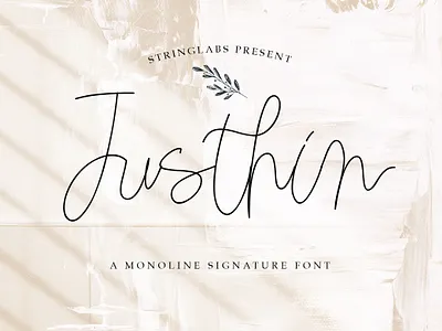 Justhin - Monoline Signature Font calligraphy elegant font handdrawn handlettering handwritten line logotype mono monoline script thin vintage wedding