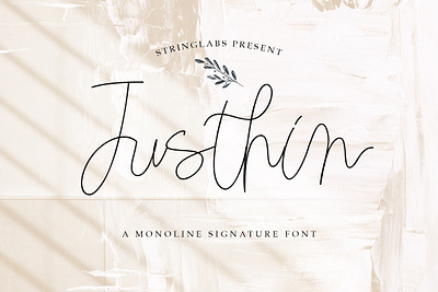 Justhin - Monoline Signature Font calligraphy elegant font handdrawn handlettering handwritten line logotype mono monoline script thin vintage wedding