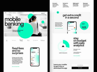 Mobile Banking Landing Page bank banking design finance graphic design interaction interaction design interface landing page design minimalism ui ui design user experience user experience design user interface user interface design ux web web design website