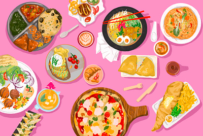 Food Coma deliveroo food apps foodie illustration procreate