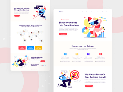 Business Agency Landing Page agency landing page agency website best design business clean ui colorful corporate creative dribbble best shot illustration landingpage popular design popular shot sajib top design ui ux webdesign website website design