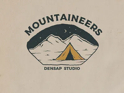 MOUNTAINEERS badge design badge logo badgedesign branding hand drawn illustration
