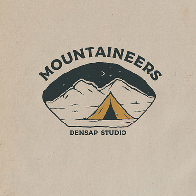 MOUNTAINEERS badge design badge logo badgedesign branding hand drawn illustration
