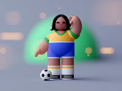 Soccer Player character characterdesign cinema 4d illustration isometric lowpoly octane