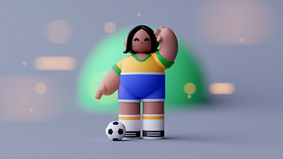 Soccer Player character characterdesign cinema 4d illustration isometric lowpoly octane