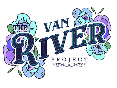 The Van River Project brand branding design floral graphic design lettering typography van van river vintage western