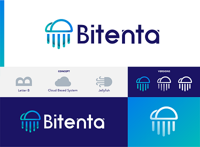 Bitenta Logo Design branding crypto cryptocurrency jellyfish logodesign visualidentity