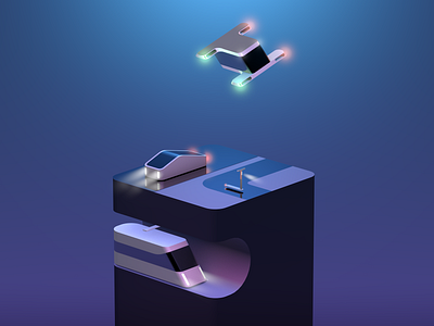 Transport Modes car cinema4d diorama drone minimal modelling scooter