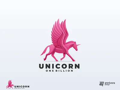 Unicorn animal awesome colorful creative design gradient horse illustration logo memorable modern pegasus unicorn vector