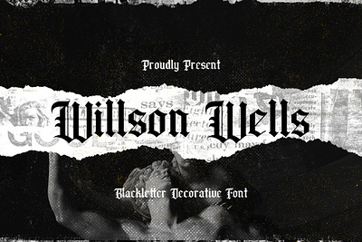Wilson Wells - Blackletter Font blackletter brush calligraphy decorative display fraktur gothic graffiti handdrawn handlettering lettering medieval tattoo