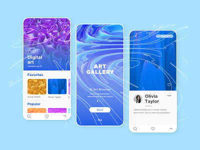 Art gallery abstract app art concept design digital ui ux