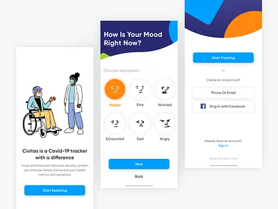 COVID-19 Tracking App covid19 design health healthcare ios medical mobile app design ui ux
