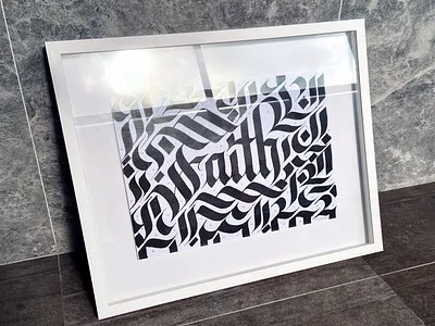 Faith - Original Art 1 of 1 artworkforsale blackletter brush calligraphy calligraphy calligraphy and lettering artist design faith graphics handlettering home decor illustration lettering lettering art lettering artist negative space original art type typography wall art wall decor