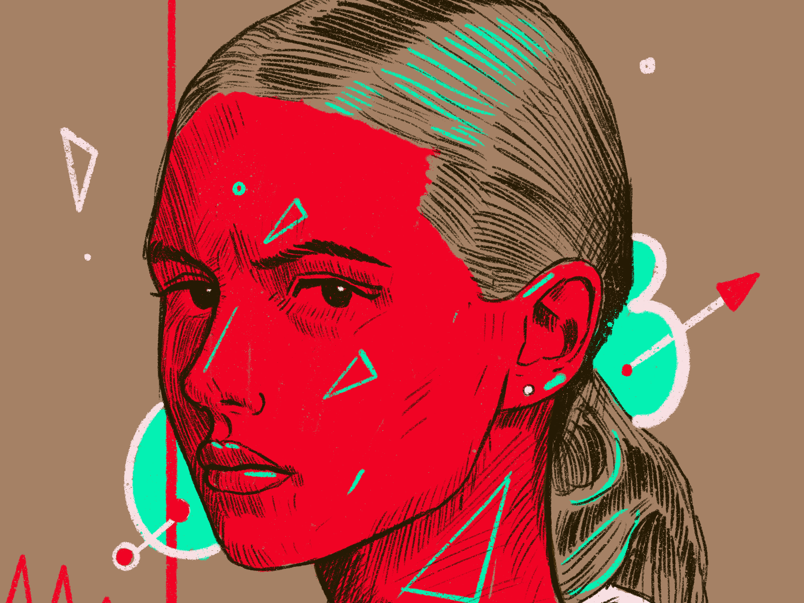 Edgy thoughts 2d animation flat illustration illustrator neon colors people portfolio portrait portrait art portrait illustration portrait painting portraits procreate tasty vector