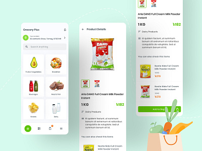 Grocery Plus - Grocery App Exploration app app design apple best dribbble shot concept design flat grocery app grocery list grocery online grocery store illustration minimal minimalist trend 2020 ui user experience user interface design userinterface ux