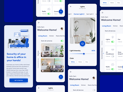 Smart Assistant - Security App android app app design control devices dailyui dailyuichallenge design iconography illustration ios minimal mobile design security camera smart smart app smart home ui uichallenge uidesign userinterface uxdesign