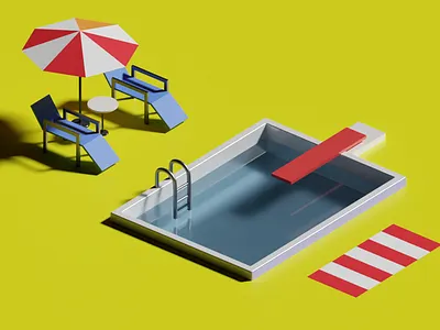 Pool Side 3d 3d art blender blender3d design illustration render